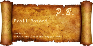 Proll Botond névjegykártya